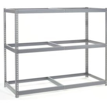 GLOBAL EQUIPMENT Wide Span Rack 72Wx36Dx84H, 3 Shelves No Deck 900 Lb Cap. Per Level, Gray 716267